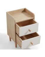 Melborn 0.35M 2 Tiers Bedside Table (Natural/White)