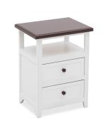 Lovelyn 2 Drawer Wooden Bedside Table (Dark Brown Top)
