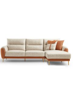 Yannick 4-Seater Sofa + Ottoman (Tawny Brown)