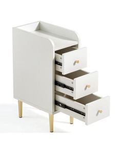 Feldtun 0.25 Bedside Table (White/Gold)