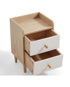 Melborn 0.35M 2 Tiers Bedside Table (Natural/White)