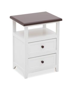 Lovelyn 2 Drawer Wooden Bedside Table (Dark Brown Top)