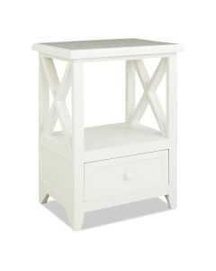 Lovelyn Wooden Bedside Table (White)
